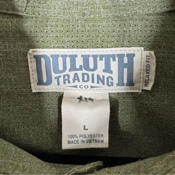 Duluth Men's Breezeshooter Relaxed Fit Shirt Green Guide Safari Outdoors Large - Picture 3 of 6